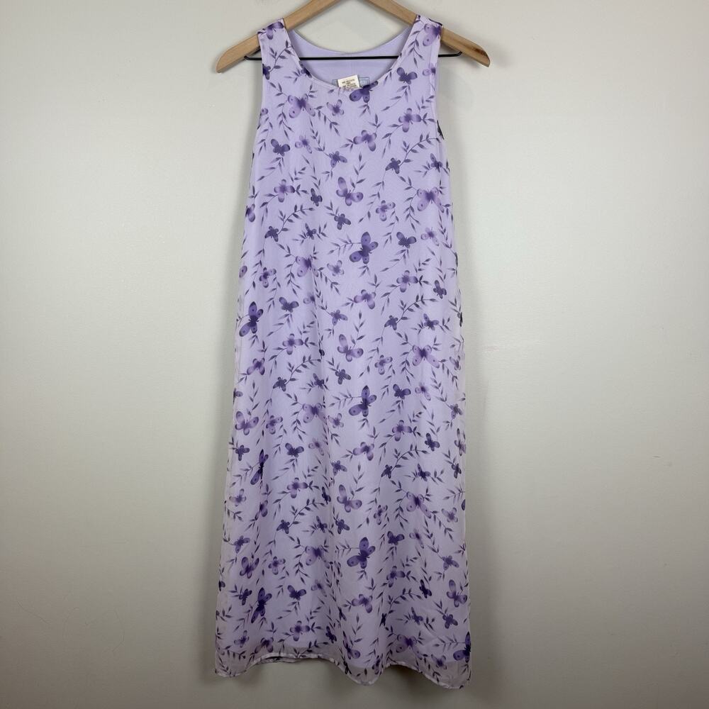 Jonathan Martin Butterfly Print Dress Girls Size 16 Vintage Cottagecore‎ Easter